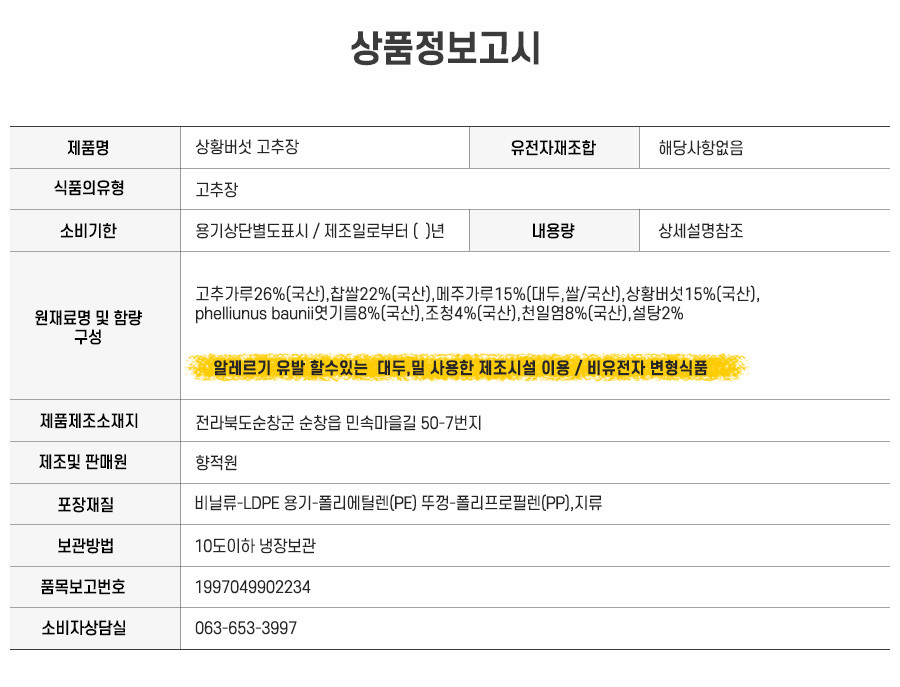 상품정보고시