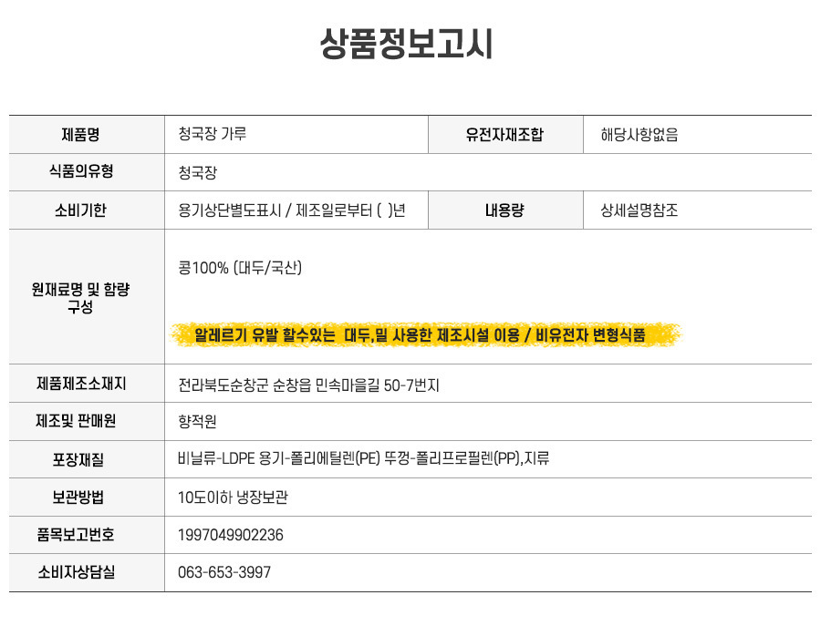상품정보고시