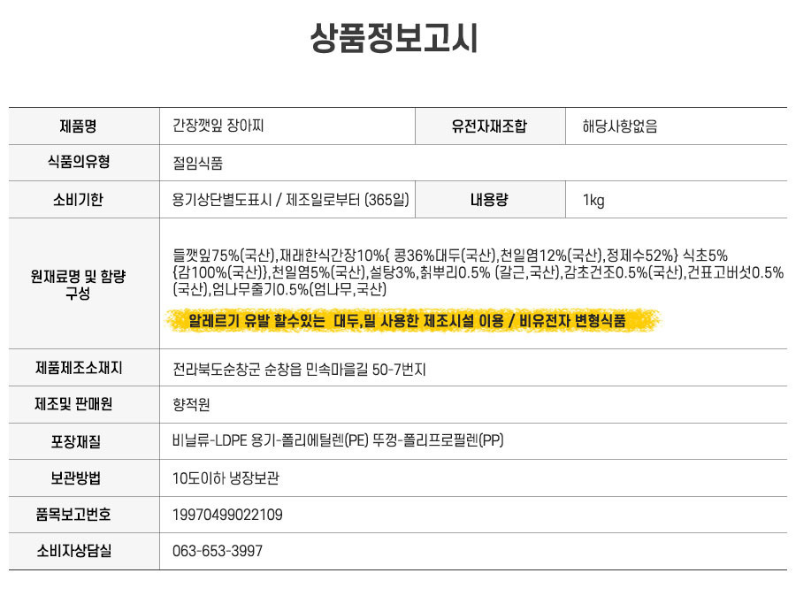 상품정보고시