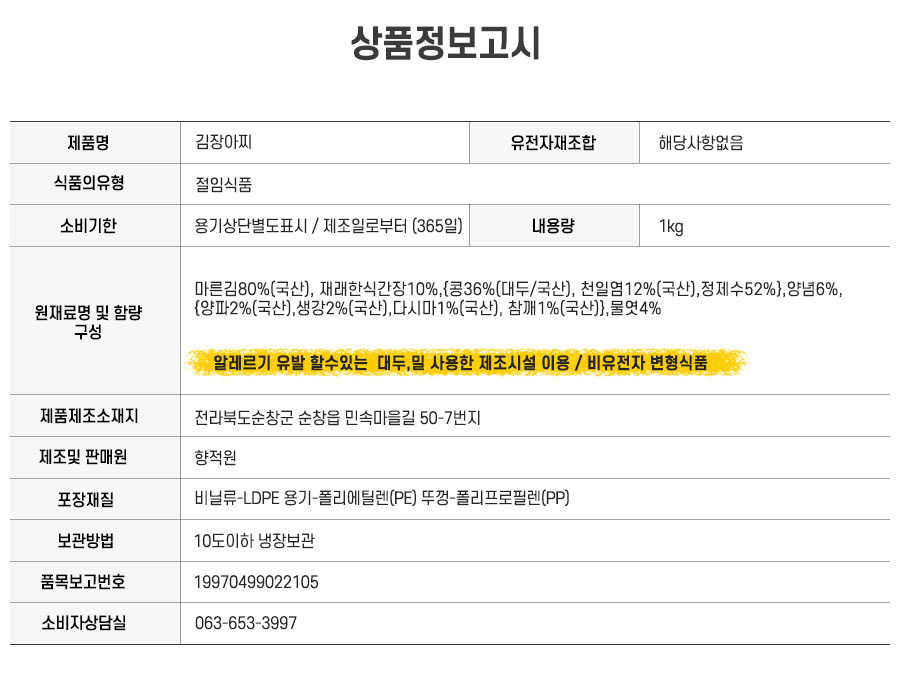 상품정보고시