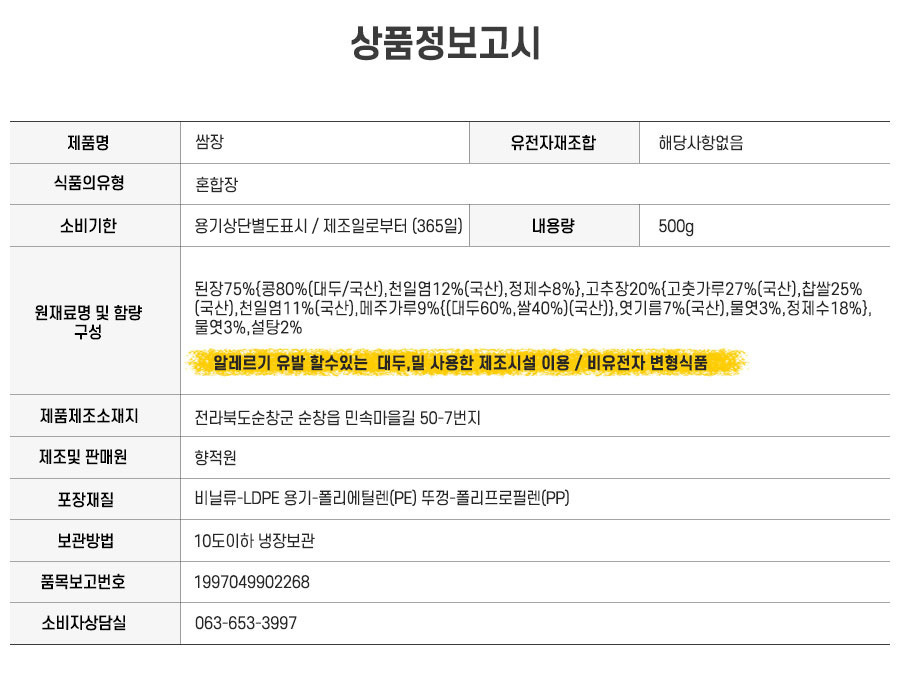 상품정보고시