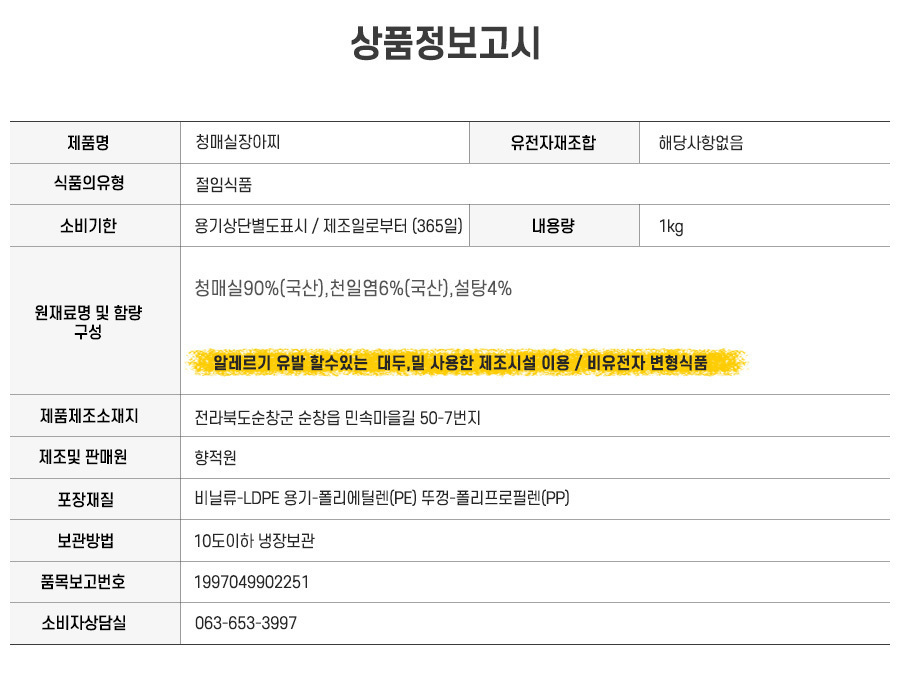 상품정보고시